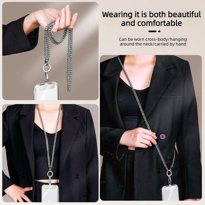 Rotatable Clasp Metal Chain Crossbody Neck Phone Lanyard