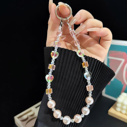 Square Gradient Pearl Minimalist Beaded Chain, Pink, Blue, Purple, Red, Yellow