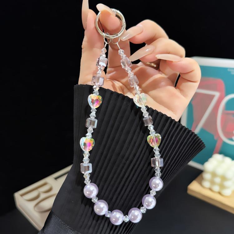 Square Gradient Pearl Minimalist Beaded Chain, Pink, Blue, Purple, Red, Yellow