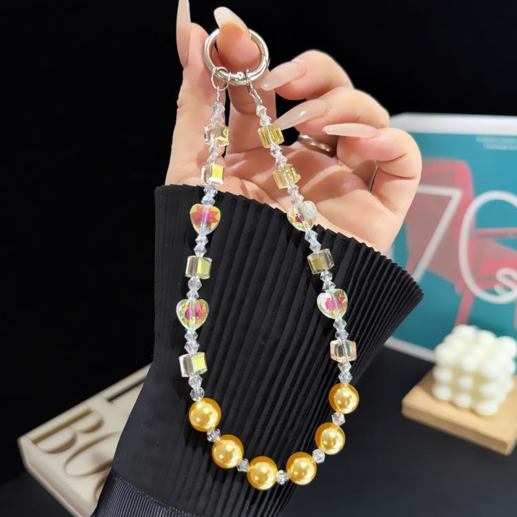 Square Gradient Pearl Minimalist Beaded Chain, Pink, Blue, Purple, Red, Yellow
