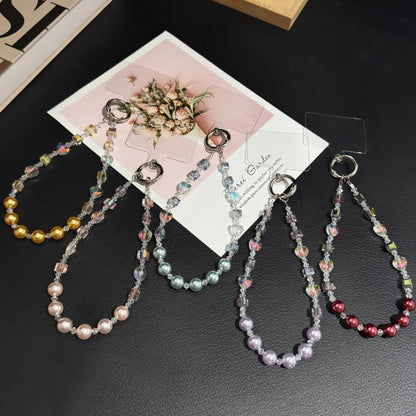 Square Gradient Pearl Minimalist Beaded Chain, Pink, Blue, Purple, Red, Yellow