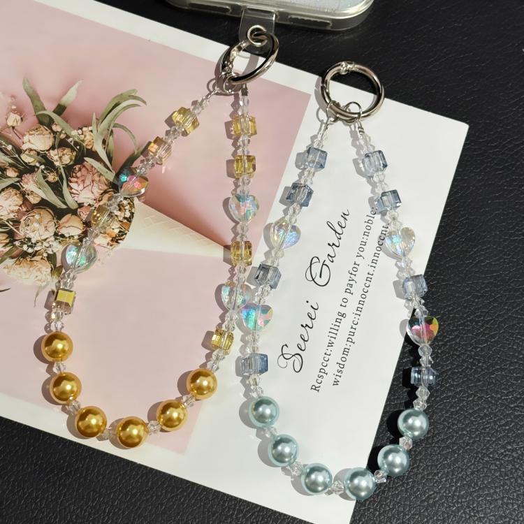 Square Gradient Pearl Minimalist Beaded Chain, Pink, Blue, Purple, Red, Yellow