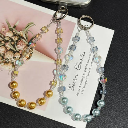 Square Gradient Pearl Minimalist Beaded Chain, Pink, Blue, Purple, Red, Yellow