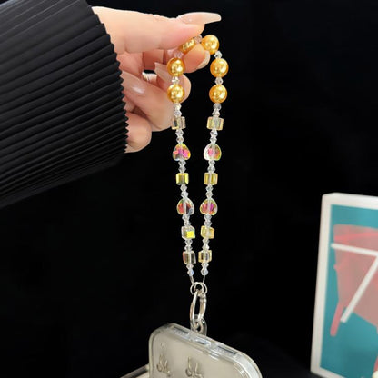 Square Gradient Pearl Minimalist Beaded Chain, Pink, Blue, Purple, Red, Yellow