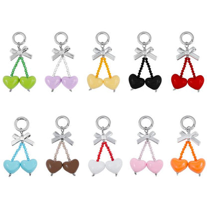 Dopamine Bow Heart-Shaped Ornament Cell Phone Strap