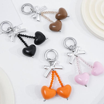 Dopamine Bow Heart-Shaped Ornament Cell Phone Strap