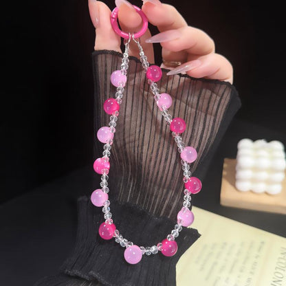 Solid Gradient Jelly Fine Crystal Beaded Chain, Pink, Colorful, Purple, Orange