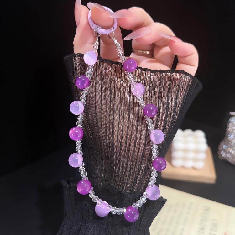 Solid Gradient Jelly Fine Crystal Beaded Chain, Pink, Colorful, Purple, Orange