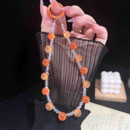 Solid Gradient Jelly Fine Crystal Beaded Chain, Pink, Colorful, Purple, Orange