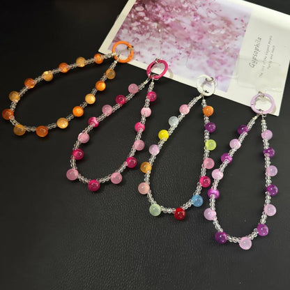 Solid Gradient Jelly Fine Crystal Beaded Chain, Pink, Colorful, Purple, Orange