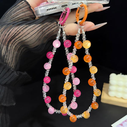 Solid Gradient Jelly Fine Crystal Beaded Chain, Pink, Colorful, Purple, Orange