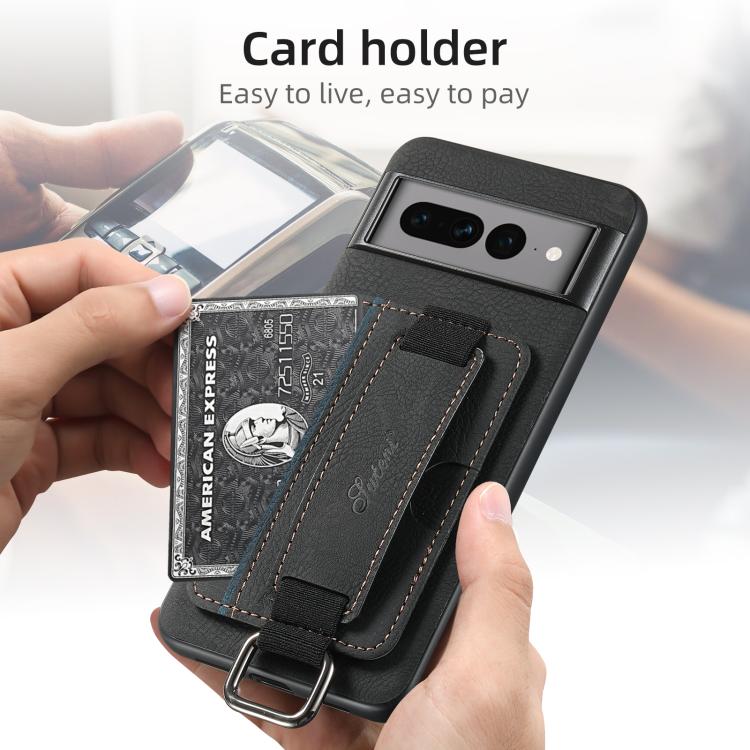 Suteni H13 Litchi Leather Wrist Strap Wallet Back Phone Case, For Google Pixel 11 Pro XL, For Google Pixel 11 Pro, For Google Pixel 11