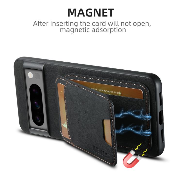 Suteni H02 Litchi Leather Card Wallet Stand Back Phone Case, For Google Pixel 11 Pro XL, For Google Pixel 11, For Google Pixel 11 Pro