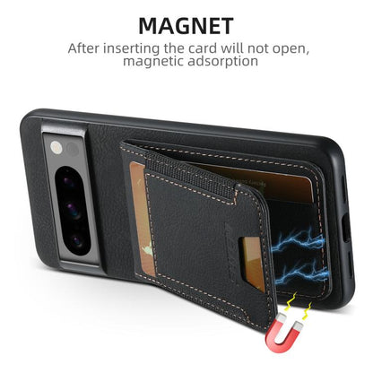 Suteni H03 Litchi Leather Card Bag Stand Back Phone Case, For Google Pixel 11 Pro XL, For Google Pixel 11, For Google Pixel 11 Pro