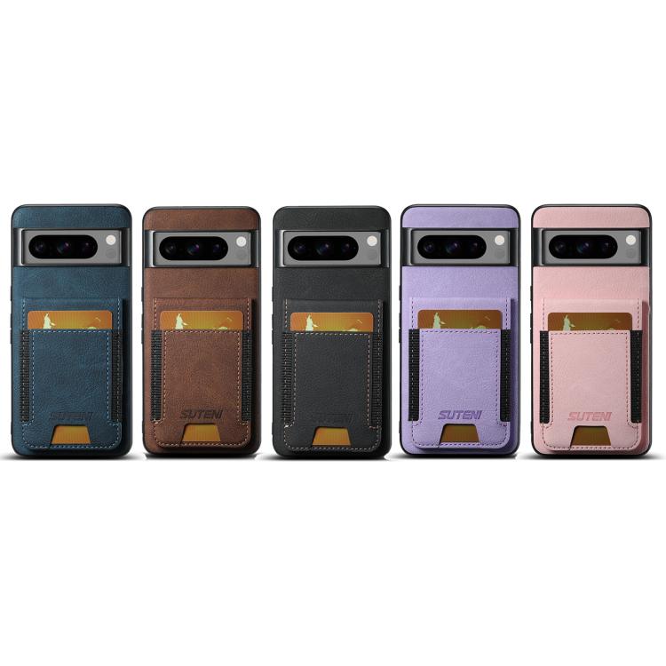 Suteni H03 Litchi Leather Card Bag Stand Back Phone Case, For Google Pixel 11 Pro XL, For Google Pixel 11, For Google Pixel 11 Pro
