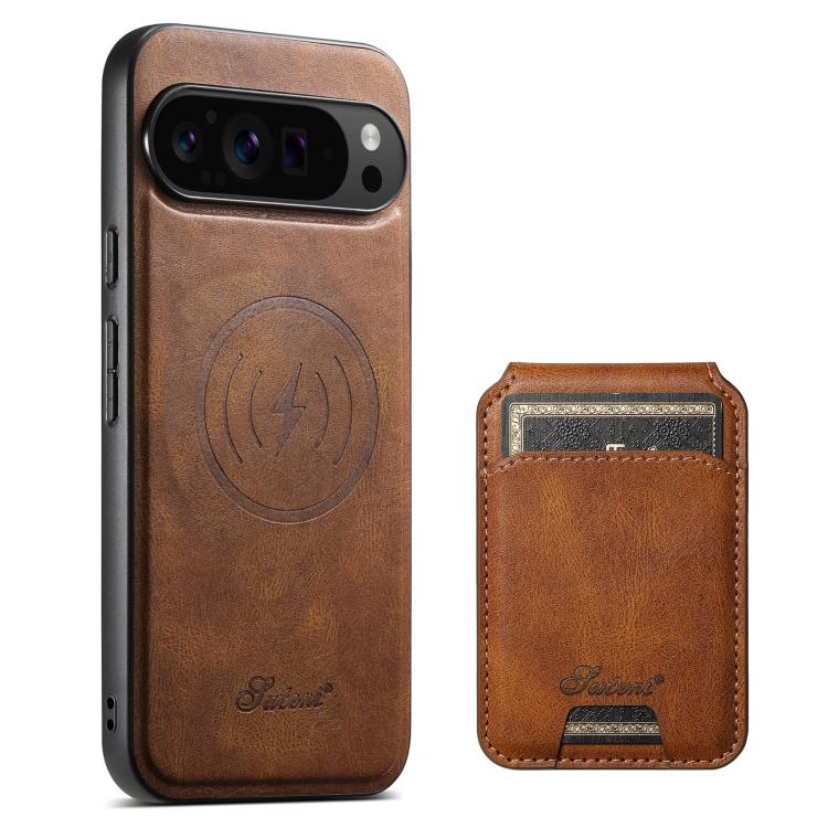 Suteni H15 Oil Eax Leather Detachable Wallet Back Phone Case, For Google Pixel 11 Pro XL, For Google Pixel 11, For Google Pixel 11 Pro