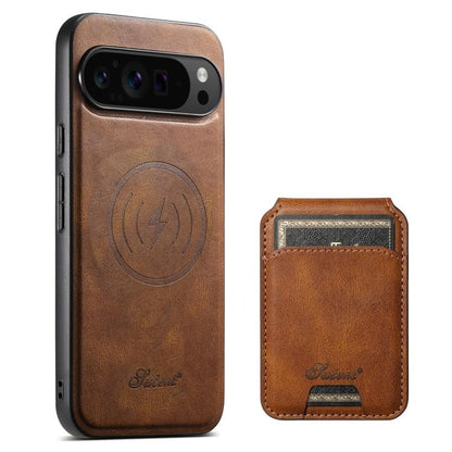 Suteni H15 Oil Eax Leather Detachable Wallet Back Phone Case, For Google Pixel 11 Pro XL, For Google Pixel 11, For Google Pixel 11 Pro
