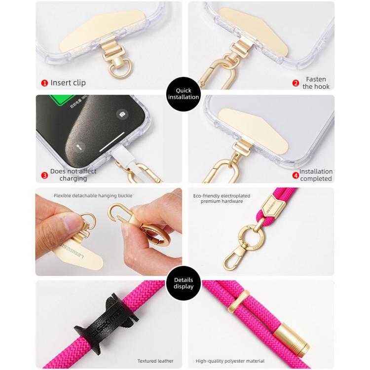 Detachable Adjustable Clip-On 2-in-1 Anti-Loss Cell Phone Lanyard