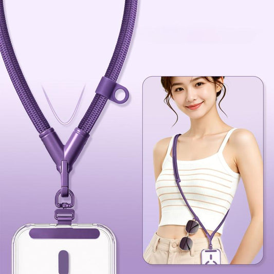 Adjustable V-Neck Anti-Loss Anti-Theft Cell Phone Lanyard With Silicone Loop, Minimalist Version, Ring Version