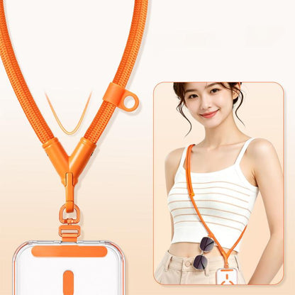 Adjustable V-Neck Anti-Loss Anti-Theft Cell Phone Lanyard With Silicone Loop, Minimalist Version, Ring Version