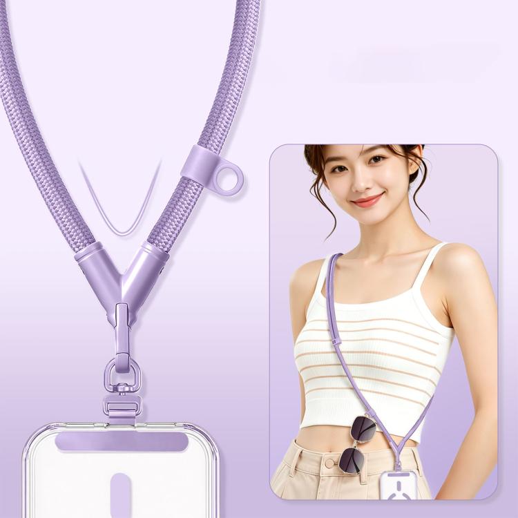 Adjustable V-Neck Anti-Loss Anti-Theft Cell Phone Lanyard With Silicone Loop, Minimalist Version, Ring Version