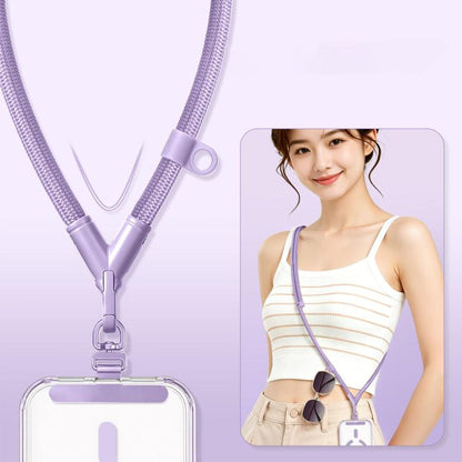 Adjustable V-Neck Anti-Loss Anti-Theft Cell Phone Lanyard With Silicone Loop, Minimalist Version, Ring Version