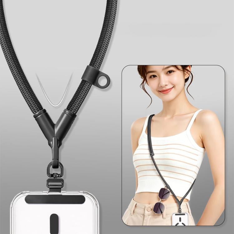 Adjustable V-Neck Anti-Loss Anti-Theft Cell Phone Lanyard With Silicone Loop, Minimalist Version, Ring Version