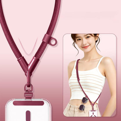 Adjustable V-Neck Anti-Loss Anti-Theft Cell Phone Lanyard With Silicone Loop, Minimalist Version, Ring Version