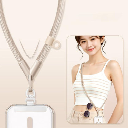 Adjustable V-Neck Anti-Loss Anti-Theft Cell Phone Lanyard With Silicone Loop, Minimalist Version, Ring Version