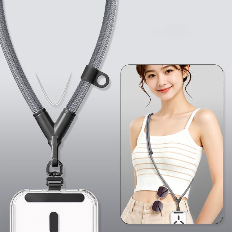 Adjustable V-Neck Anti-Loss Anti-Theft Cell Phone Lanyard With Silicone Loop, Minimalist Version, Ring Version