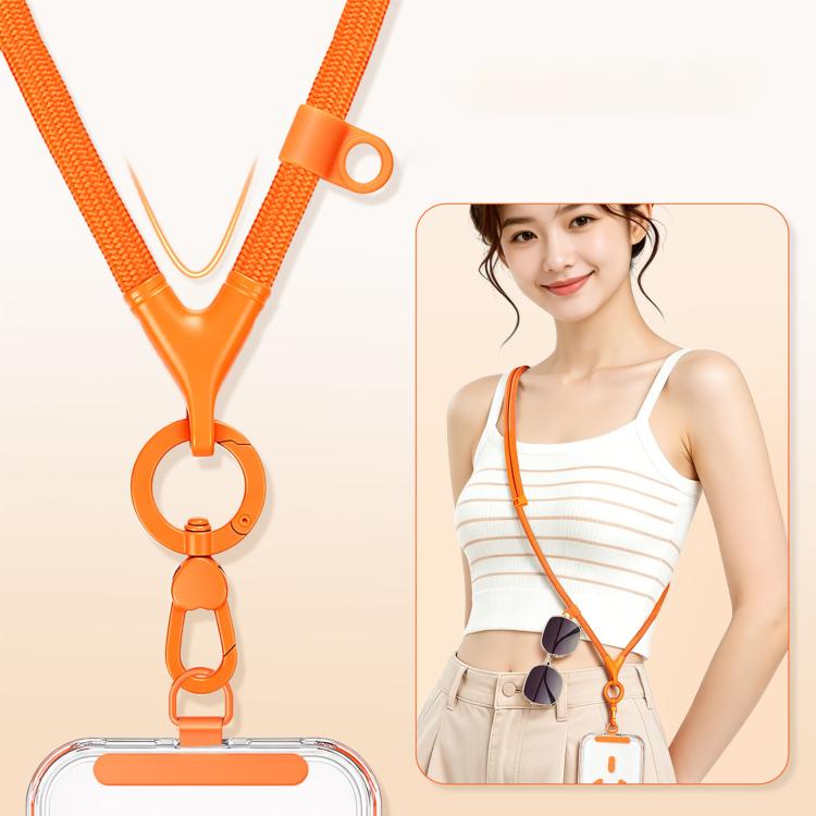 Adjustable V-Neck Anti-Loss Anti-Theft Cell Phone Lanyard With Silicone Loop, Minimalist Version, Ring Version