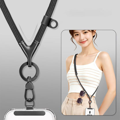 Adjustable V-Neck Anti-Loss Anti-Theft Cell Phone Lanyard With Silicone Loop, Minimalist Version, Ring Version