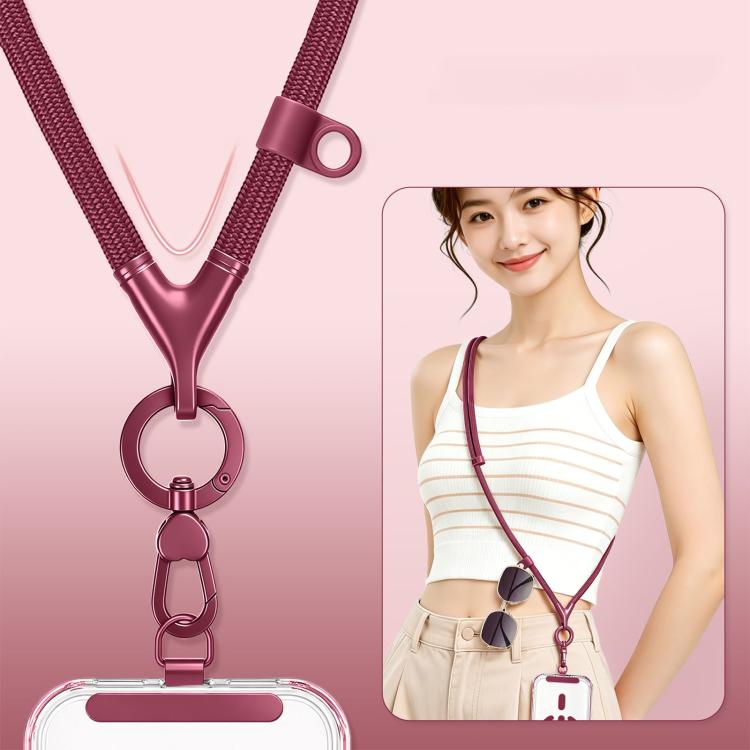 Adjustable V-Neck Anti-Loss Anti-Theft Cell Phone Lanyard With Silicone Loop, Minimalist Version, Ring Version