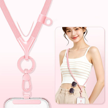 Adjustable V-Neck Anti-Loss Anti-Theft Cell Phone Lanyard With Silicone Loop, Minimalist Version, Ring Version