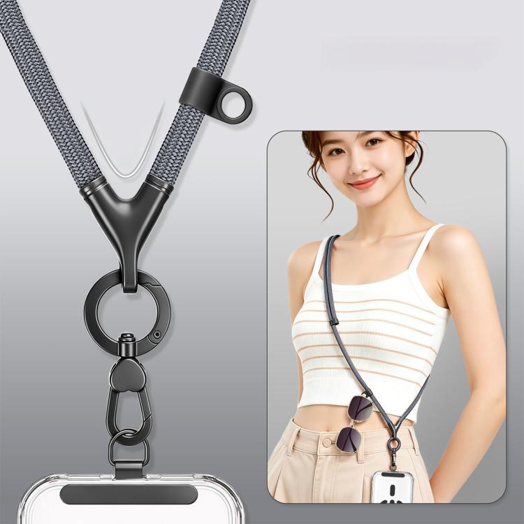 Adjustable V-Neck Anti-Loss Anti-Theft Cell Phone Lanyard With Silicone Loop, Minimalist Version, Ring Version