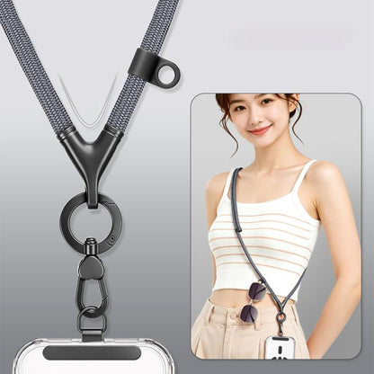 Adjustable V-Neck Anti-Loss Anti-Theft Cell Phone Lanyard With Silicone Loop, Minimalist Version, Ring Version