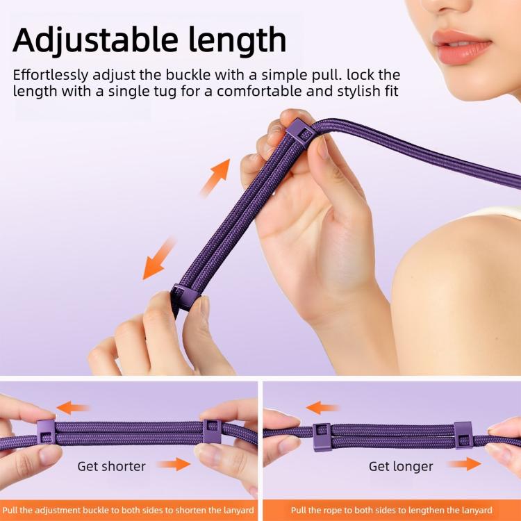 Adjustable V-Neck Anti-Loss Anti-Theft Cell Phone Lanyard With Silicone Loop, Minimalist Version, Ring Version