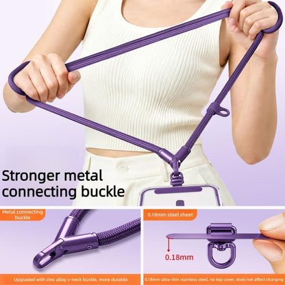 Adjustable V-Neck Anti-Loss Anti-Theft Cell Phone Lanyard With Silicone Loop, Minimalist Version, Ring Version
