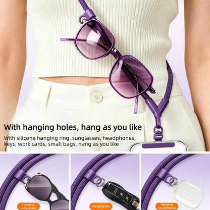 Adjustable V-Neck Anti-Loss Anti-Theft Cell Phone Lanyard With Silicone Loop, Minimalist Version, Ring Version