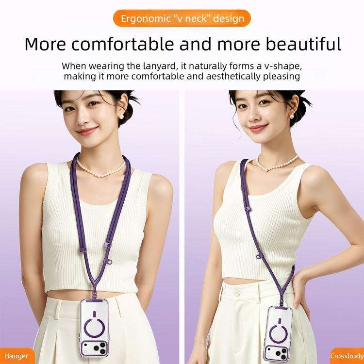 Adjustable V-Neck Anti-Loss Anti-Theft Cell Phone Lanyard With Silicone Loop, Minimalist Version, Ring Version