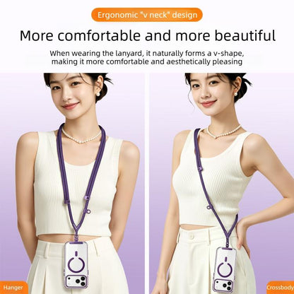 Adjustable V-Neck Anti-Loss Anti-Theft Cell Phone Lanyard With Silicone Loop, Minimalist Version, Ring Version