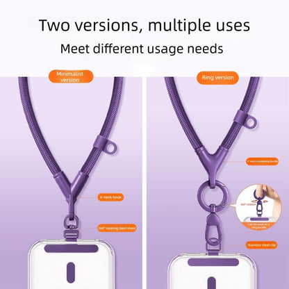 Adjustable V-Neck Anti-Loss Anti-Theft Cell Phone Lanyard With Silicone Loop, Minimalist Version, Ring Version