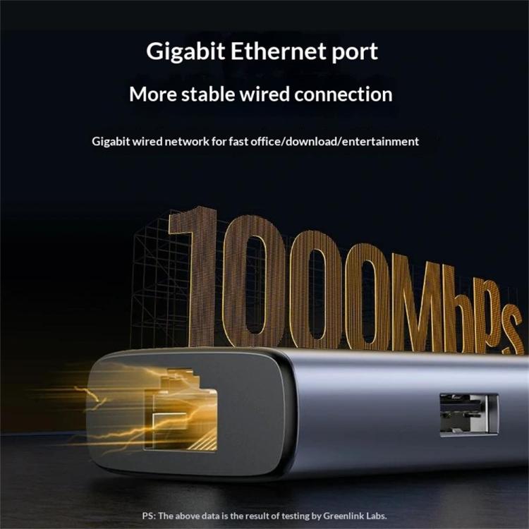 UGREEN CM512-15598 6 in 1 Hub HD Gigabit Ethernet Docking Station with PD 100W Charging Port, CM512-15598