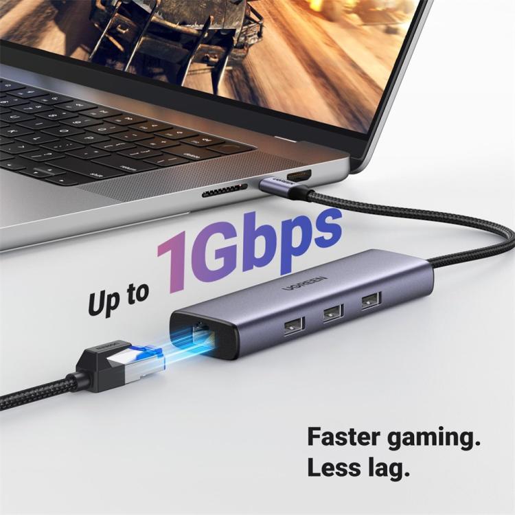 UGREEN CM512-15598 6 in 1 Hub HD Gigabit Ethernet Docking Station with PD 100W Charging Port, CM512-15598