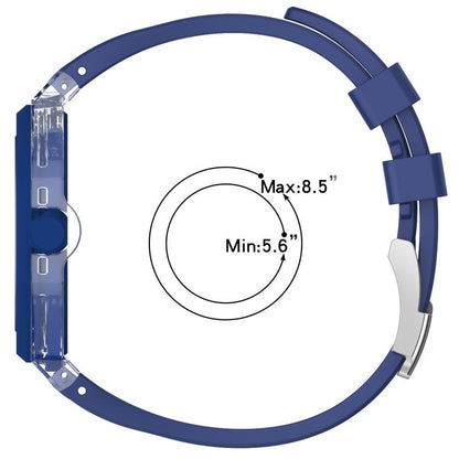 Three O Clock Direction Clear Plastic Case Integrated Silicone Watch Band, For Swatch Royal Pop
