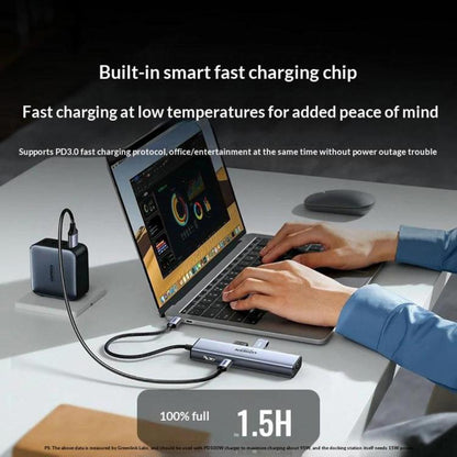 UGREEN CM512-45000 4K / 60Hz HD Output Gigabit Ethernet Adapter 6 in 1 USB-C Hub Docking Station, CM512-45000