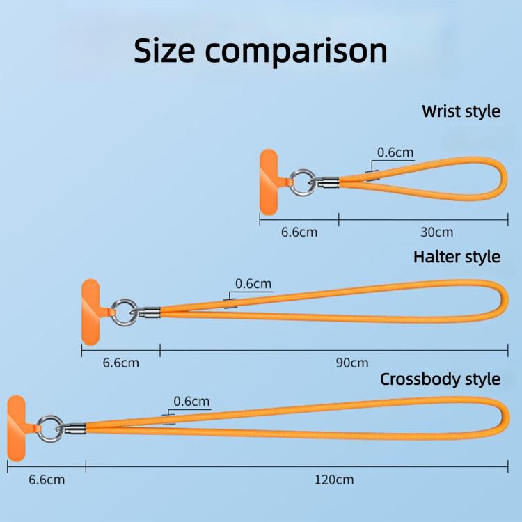 Bullet-Shaped Ring Clip Cell Phone Lanyard, 30cm Wrist Style, 90cm Neck Strap Style, 120cm Crossbody Style