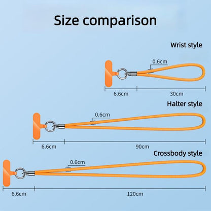 Bullet-Shaped Ring Clip Cell Phone Lanyard, 30cm Wrist Style, 90cm Neck Strap Style, 120cm Crossbody Style