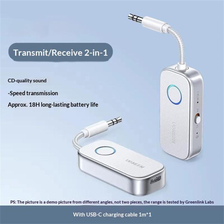 UGREEN CM872-45812 3.5mm Audio Headphones Adapter 2-in-1 Bluetooth 6.0 Transmitter Receiver