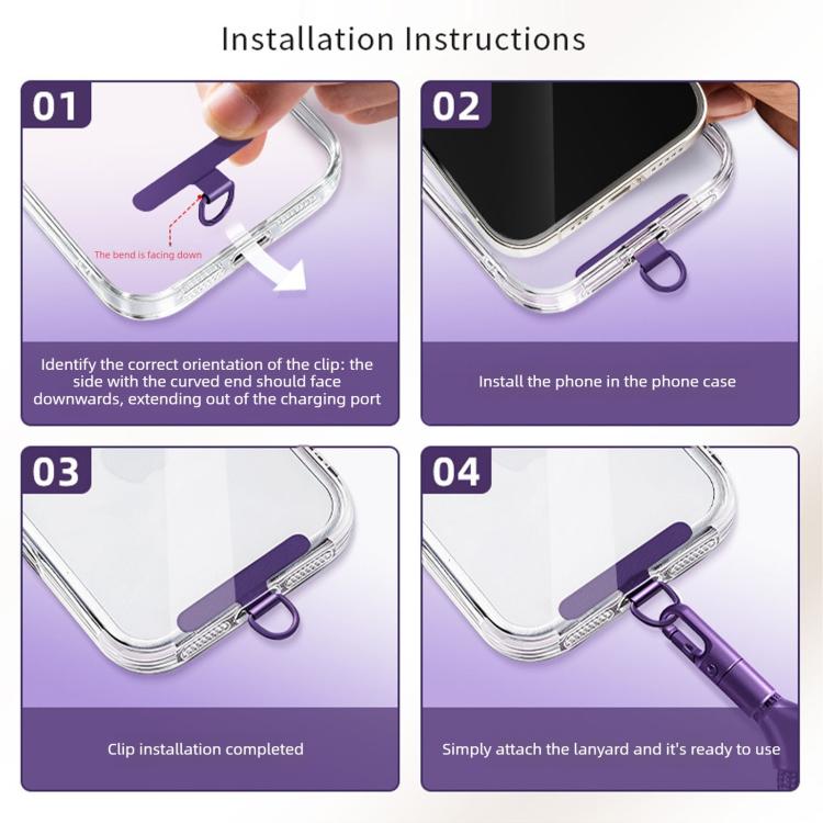 Anti-Loss Anti-Theft Self-Locking Lanyard Metal Clasp Cell Phone Lanyard